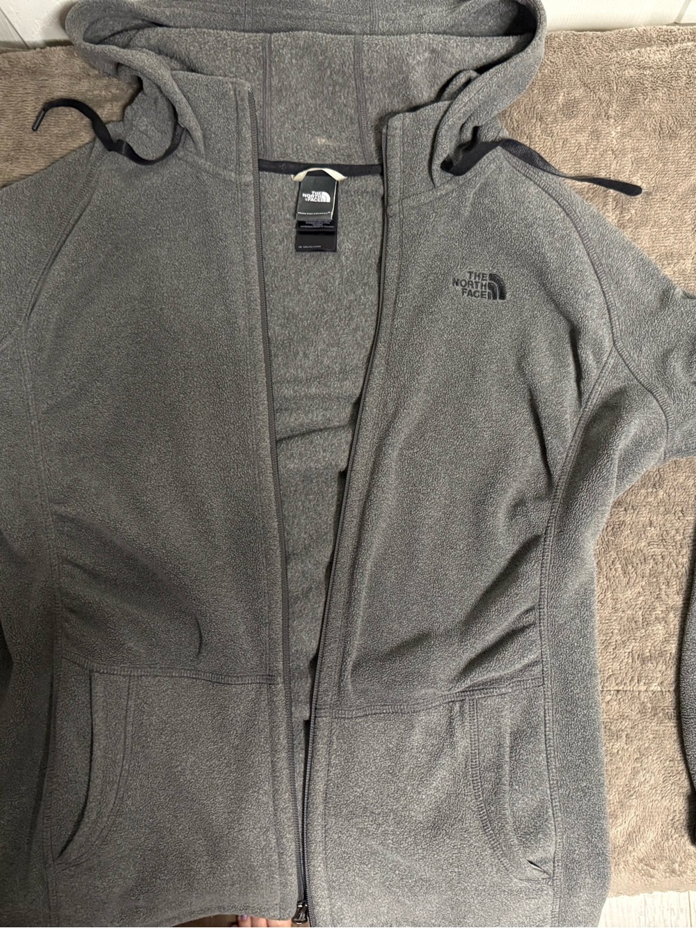 The North Face Women’s Gray Hooded Fleece Jacket